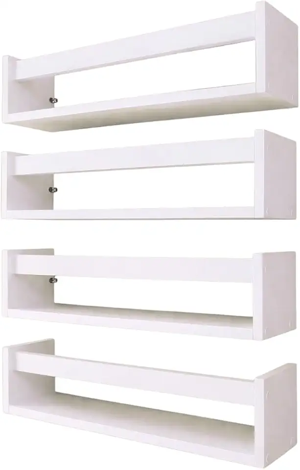 Estante Flutuante Suportes Livros Prateleiras Parede Decoração Casa 4 Nichos Quarto Infantil Escritório