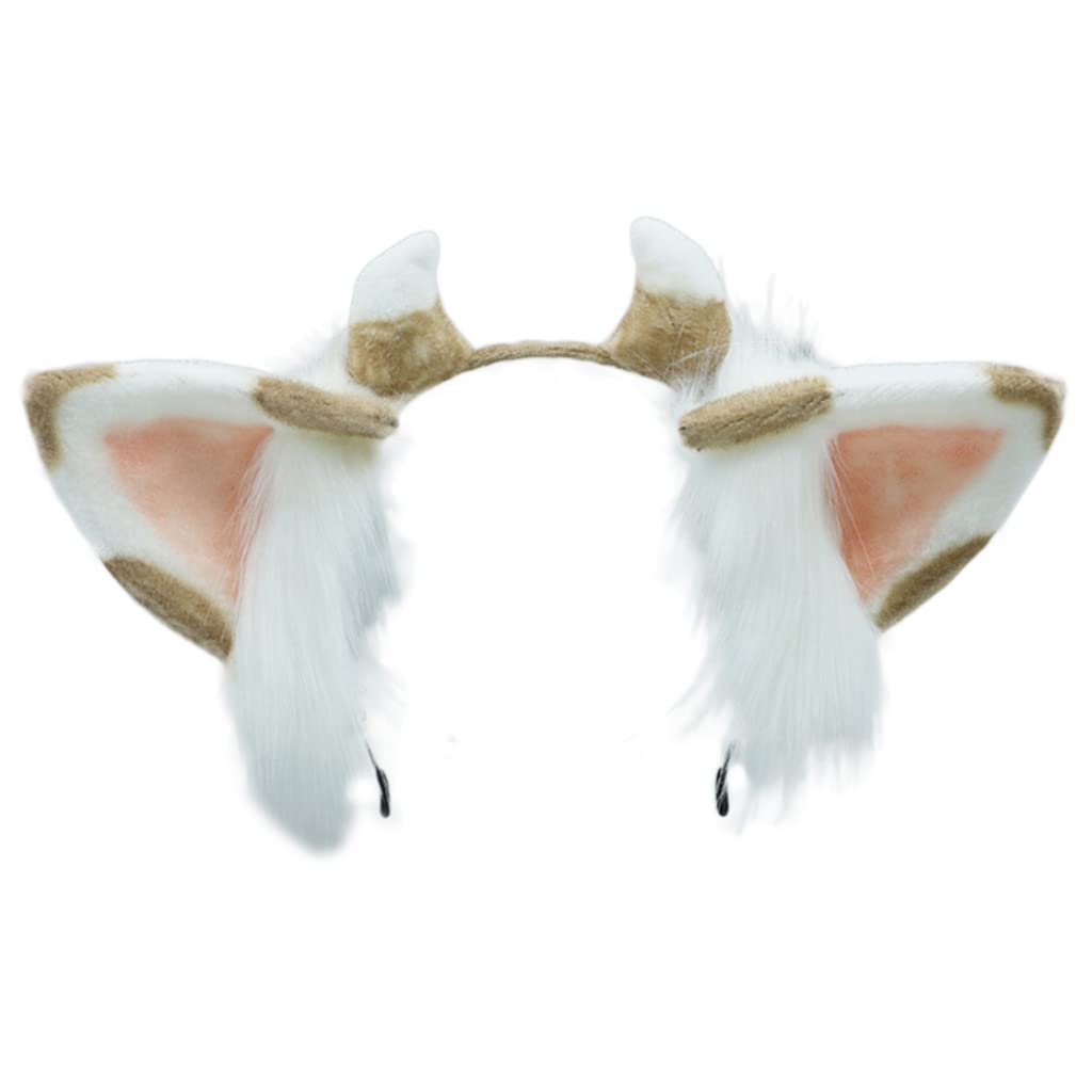 Fentency Furry Cow Ears Hair Hoop Plush Animal Ears Headbands Cartoon Halloween Headdress Christmas Cosplay Photo Props