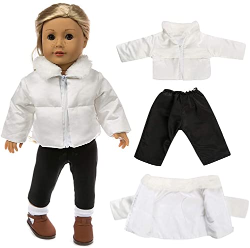 Zeako Doll Clothes Jackets Suit Clothes for American Girl 18 Inch Doll Clothes And Doll Accessories Birthday Gifts for Kids Girls (Shoes are not included) (White suit)