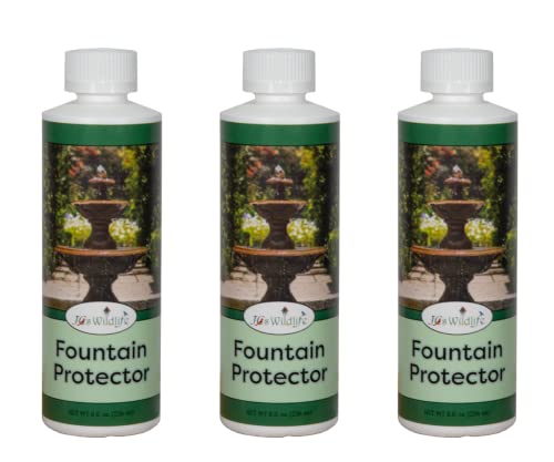 JCs Wildlife Fountain Protector - Keep Outdoor Decor and Water Features Clean - Safe for Birds, Pets and Wildlife (3, 8 oz. Bottle)