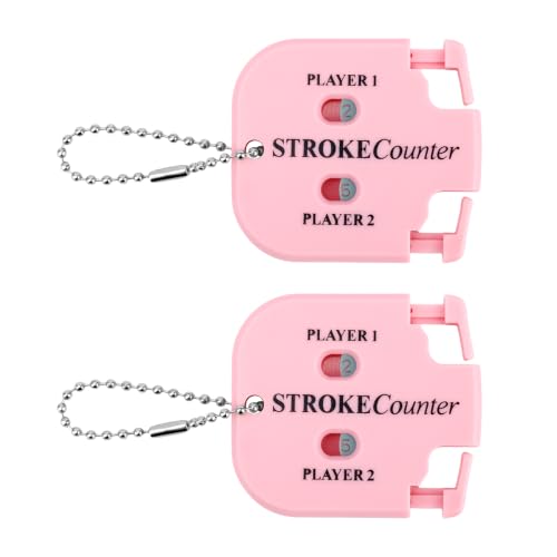 Goktvai Golf Stroke Counters Clicker, Portable Score Keeper with Hanging Rope (6, Pink)