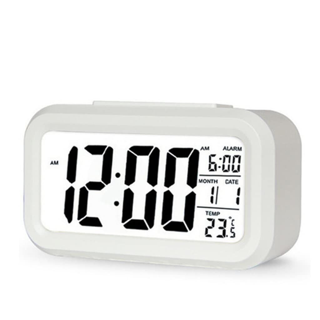 NSUQOA LED Digital Alarm Backlight Snooze Silent Calendar Desktop Electronic Bcaklight Desk Clock OneColor