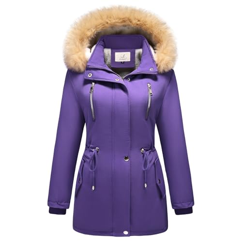 Amazon.com: Lamgool Women's Sherpa Fleece Down Jacket Thicken