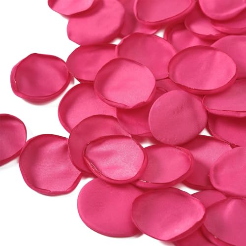 TINGE TIME 200pcs Silk Rose Petals Hot Pink Flower Petals for...