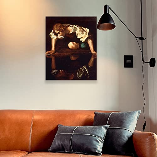 123 Life Narcissus By Michelangelo Merisi Da Caravaggio Canvas Wall Art Poster Renaissance Art Prints Painting Artwork For Livingroom Wall Decor Unframed 12X15Inches-30X38Cm #TOP3