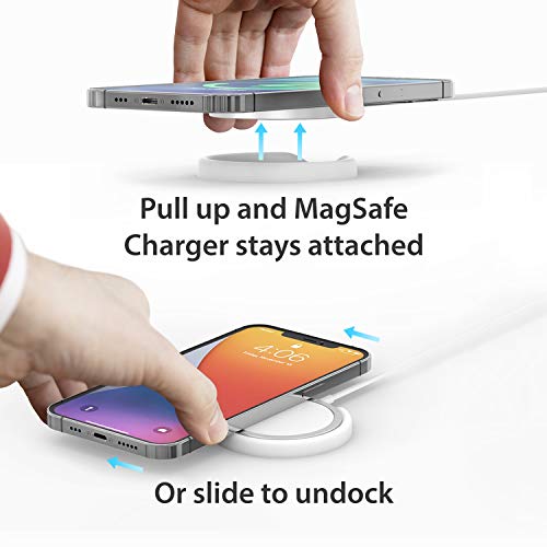 Elevation Lab MagBase - Mount for MagSafe Charger, First of its Kind - Pull up to Keep Charging or Slide to undock, Included 3ft USB-C Extension Cord, Holder, Dock,