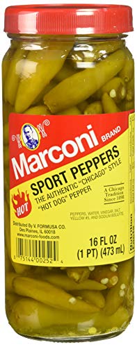 Marconi - The Authentic Chicago Style Hot Sport Peppers, 16 Fl Oz(Pack of 3)