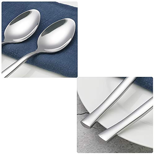 Xowine 12-Piece Dessert Spoon, Stainless Steel Small Spoons, Silver - Image 3