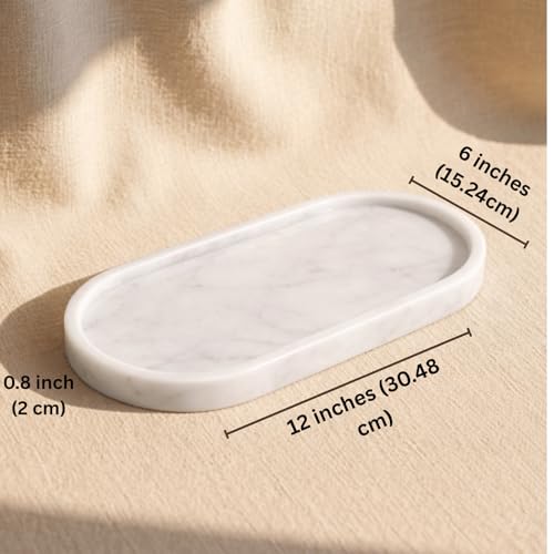 Présentoir de parfums et de bijoux en marbre blanc pour coiffeuse - 3