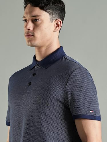 Image of Tommy Hilfiger Solid Regular Fit Cotton Polo T-Shirt