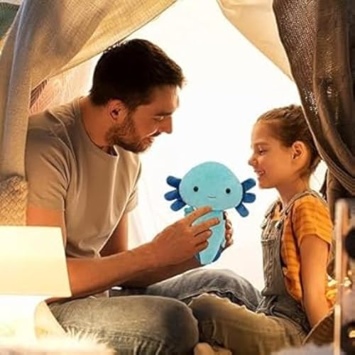 Image of Flufies Axolotl Plush Toy - Stuffed Animal Pillow Toy Doll - Halloween Axolotl Cuddle Buddy - Plush Pillow Edition for Kids (Blue)