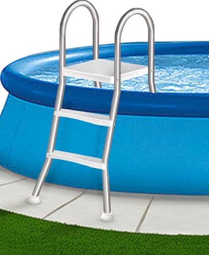 Escalera para piscina 4 peldaños 53'' acero inoxidable miniatura 1