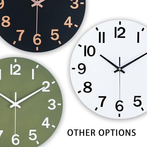 HZDHCLH Wall Clock 8 Inch Silent Non Ticking Wood Battery Operated White Wooden Modern Wall Clock Sweep Movement Decorative Office Kitchen Home Bathroom Living Room - Image 4