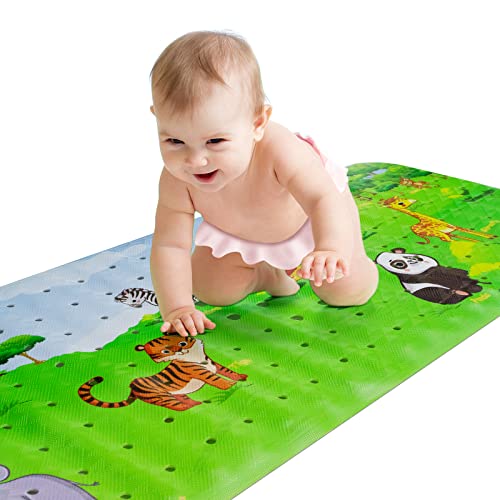 Tapis de Bain pour bébé pour Baignoire, Tapis de Bain antidérapant pour Enfants avec ventouses, Tapis de Bain antidérapant pour Tout-Petit - 100x40cm Cover