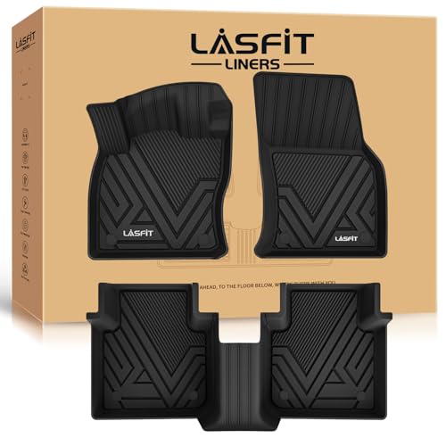 LASFIT Floor Mats Fit for Volkswagen Tiguan 2018-2024, All Weather TPE Custom Fit Floor Liners for 1st and 2nd Rows Car Mats for VW Tiguan Accessories, Black