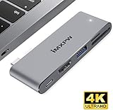 USB-C Multiport Adapter w/OTG Support, iMXPW HEXATERA USB C Hub with HDMI Output for New MacBook Pro, Pass-Through Charge Port, 4K HDMI, USB 3.1 Port, SD/Micro SD Card Reader