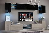 Furnitech Nairobi C1 - Armadietto da parete con illuminazione a LED (D40-HGM-SB8, LED RGB (16 colori) immagine
