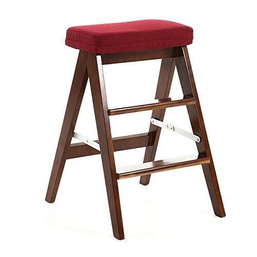 Taburete plegable de madera de 3 escalones para cocina, bar, comedor, opciones multicolores, diseño plegable que ahorra espacio