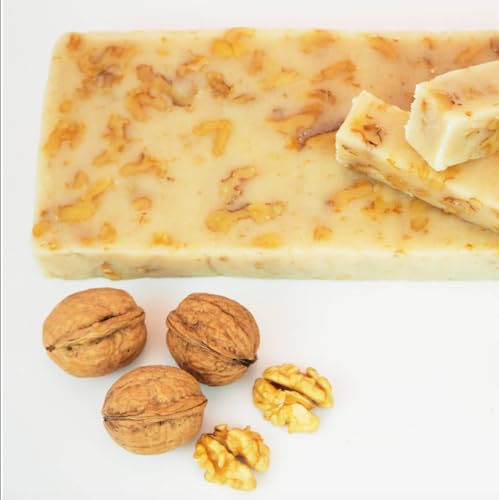Turrón de Nata-Nueces -Maestros Artesanos desde 1917 - Hecho en Jijona- Dulce Navideño Tradicional- Juan Verdú Sirvent (650g)