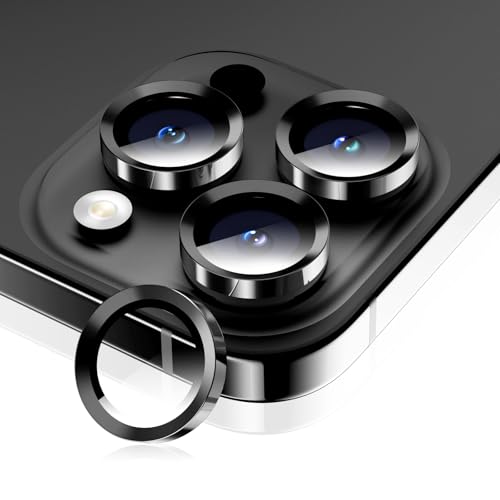 Wumigoo für iPhone 16 Pro Max/iPhone 16 Pro Kameraschutz 9H+ gehärtetes Glas HD Individualschutz kratzfest Einfache Montage Schwarz