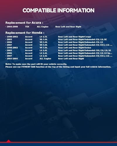 Image of KAX Disc Brake Caliper Assembly Set Fit for 1998-2007 Honda Accord, 2004-2008 Acura TSX, Rear Left and Right, Driver and Passenger Side 2PC