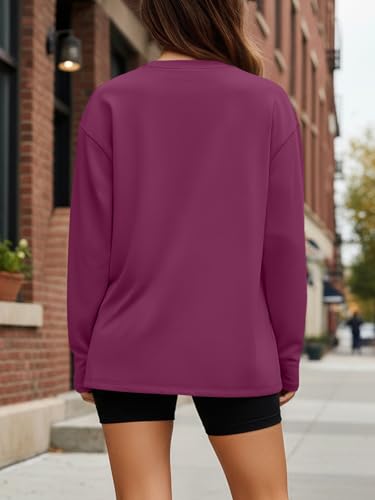 Trendy Queen Womens Oversized Long Sleeve T Shirts 2025 Basic Crewneck Tee Fall Tops Casual Workout Y2K Clothes
