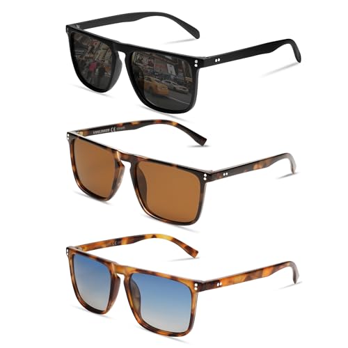 Image of VANLINKER Polarized Square Sunglasses for Men Women Dark Shades with UV Protection for Driving VL9748