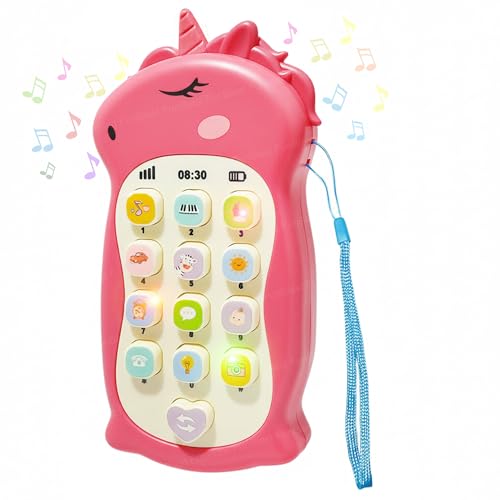 Image of FunBlast Cartoon Musical Mobile Phone for Kids, Mobile with Light & Sound Toys for Babies | Educational Toys for Kids 3+ Years /Boys /Girls-1 Unit (Uni-Pink)