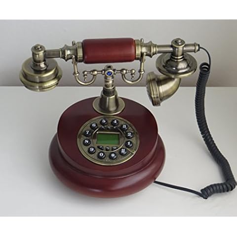 Designo Antique Telephone Wooden vintage 60s fashion corded dial phone set antik retro home accessory decor Cover