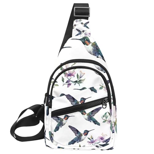 Mochila cruzada de colibrí verde unisex con correa ajustable multicolor talla única