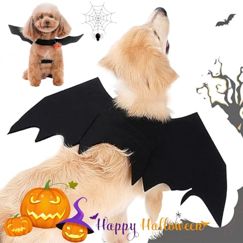 Disfraz Halloween para perro y gato alas de murciélago M miniatura 5