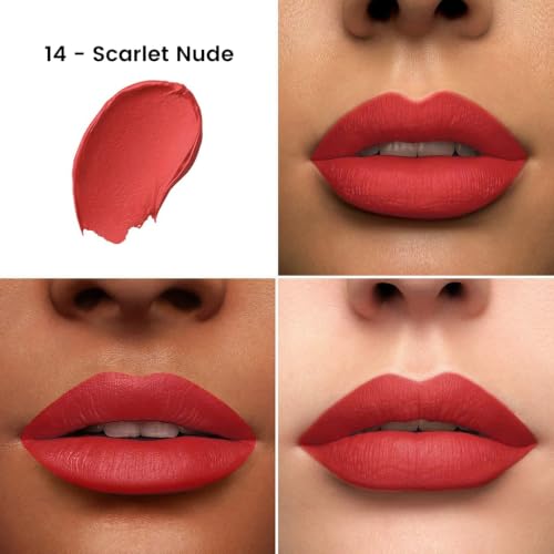 Image of Colors Queen Hold Up Full Day Non-Transfer Matte Lipstick | Long Lasting and Weightless Formula | Intense Color Pay Off | Waterproof Lipstick for Women (114 - Scarlet Nude, 4g)