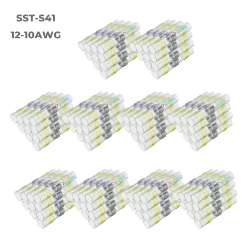 Image of Durvient.com Heat Shrinking Sleeve with Solder Ring For Electrical Wiring Insulation Waterproof Electrical Insulation (Wire Gauge 12-10, Pack of 100)
