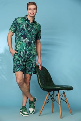 Image of Mens Printed Casual Shirts and Shorts Set Button Down Co-ord Set
