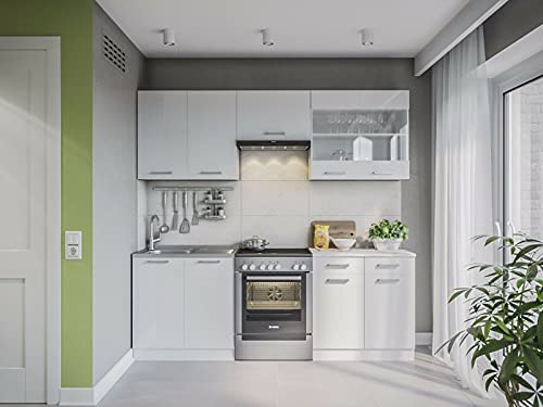 Preisvergleich Produktbild ALIDAM KüChenunterschrank 220 cm KÜchenzeile KÜchenblock EinbaukÜche Kueche KüChenblock