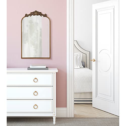 Image of Kate and Laurel Arendahl Ornate Traditional Arch Mirror; 36 x 29; Gold; Decorative Baroque Style Arched Vintage Gold Mirror with Wide Frame and Ornamental Crown