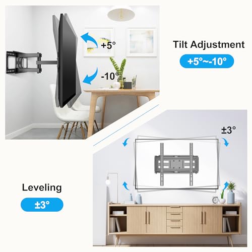 XINLEI TV Wall Bracket, Swivel Tilt TV Wall Mount for Most 26"-70" Flat/Curved Screens up to 45kg - Image 4