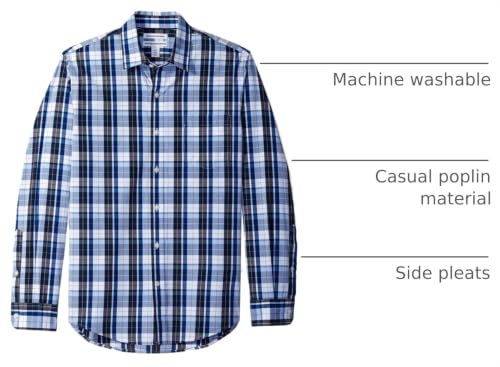 Image of Amazon Essentials Men's Regular-Fit Long-Sleeve Casual Poplin Shirt, Button Front, Business Casual, Collared