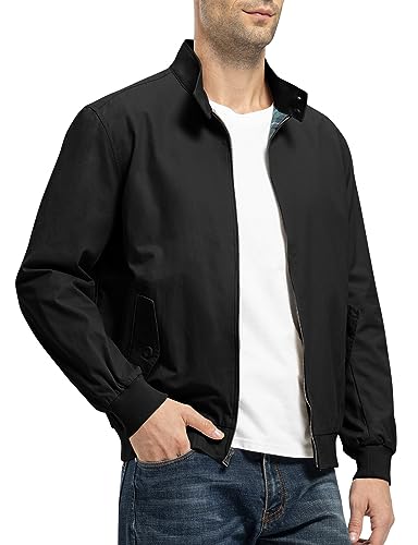 Rdruko Men's Bomber Jacket Cotton Lightweight Windbreaker Full Zip Casual Fashion Coat3