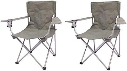 2 Pack Ozark Trail Quad Folding Camp Chair (L x W x H) 19.10 x 32.70 x 32.10 Inches