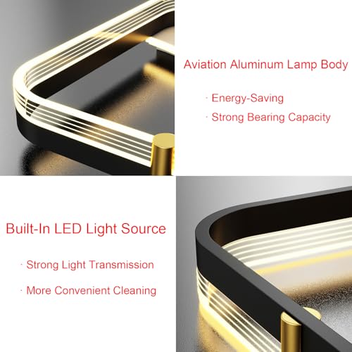 Plafonnier LED dimmable marron rond avec télécommande pour salon - 4