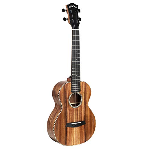 CASCHA Ukulélé ténor en acacia avec étui rembourré et 3 médiators - Les Beatles, Paul McCartney, John Lennon, RIngo Starr, George Harrison CASCHA Ukulélé ténor en acacia avec étui rembourré et 3 médiators – Image 4