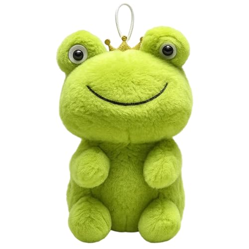 HiTjK Frog Teddy Plush Crowned Companion Emotional Support Stuffed Frog Plush for Frog Enthusiasts Frogs gift for Valentines Day and Home Decor 20-25 cm