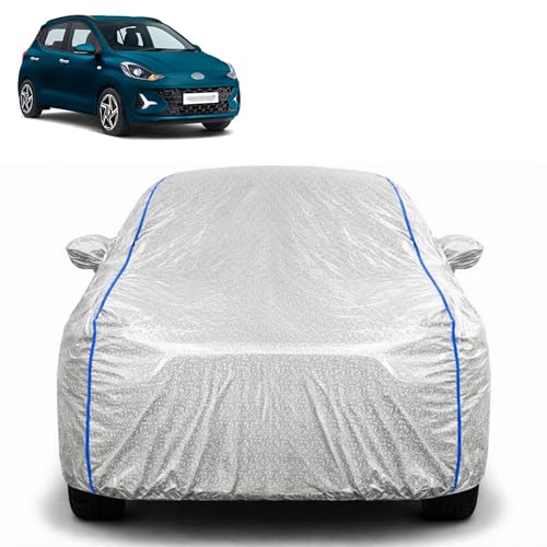 Image of Waterproof Car Cover for Hyundai Grand i10 Nios | All Weather Protection | UV Resistant & Dustproof | Soft Cotton Lining to Prevent Scratches | Triple Stitched with Mirror Pockets & Elastic Hem
