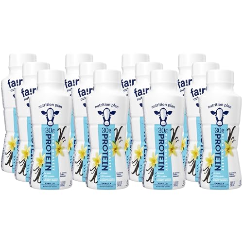 DARMEL FairIife Protein Shakes Vanilla - Nutrition Plan Protein Shakes Vanilla - Value Pack Of 12-11.5 Fl Oz | Lactose Free | Gluten Free | Low-Sugar | Made In Canada.