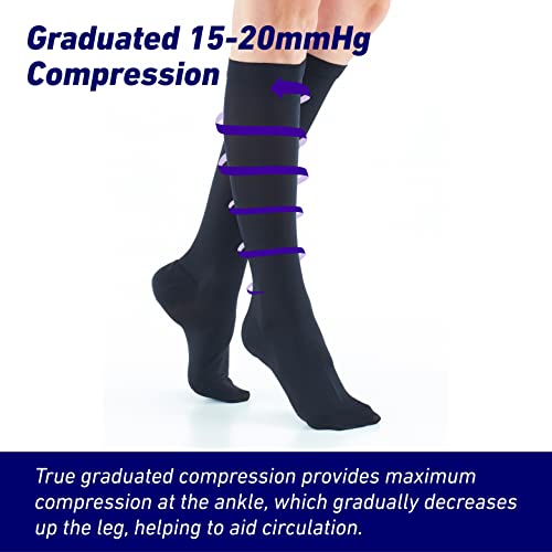 Neo G Travel Compression Socks For Women - Energizing tired, aching legs. Perfect flight companion, great for long periods of inactivity - Graduated Compression Socks - Beige - M4