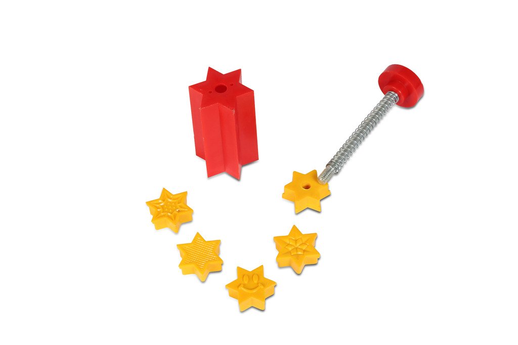 DS Star Shape Peda Maker Stamp | 5 Design Sweet Mould | Cookie Cutter Tool | 3.8 cm Stamper