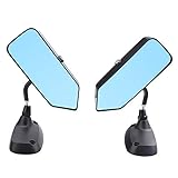 Kyostar Universal F1 Style Side Mirrors Glossy Black Rear View Mirror with Blue Glass
