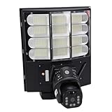 Diyeeni 4G-Solar-Straßenlaternen mit Kamera, Wasserdichter Bewegungssensor-Flutlicht für den Außenbereich mit Telefon-App, Nachtsicht, 1080P-Doppelobjektiv, LED-Parkplatzbeleuchtung,