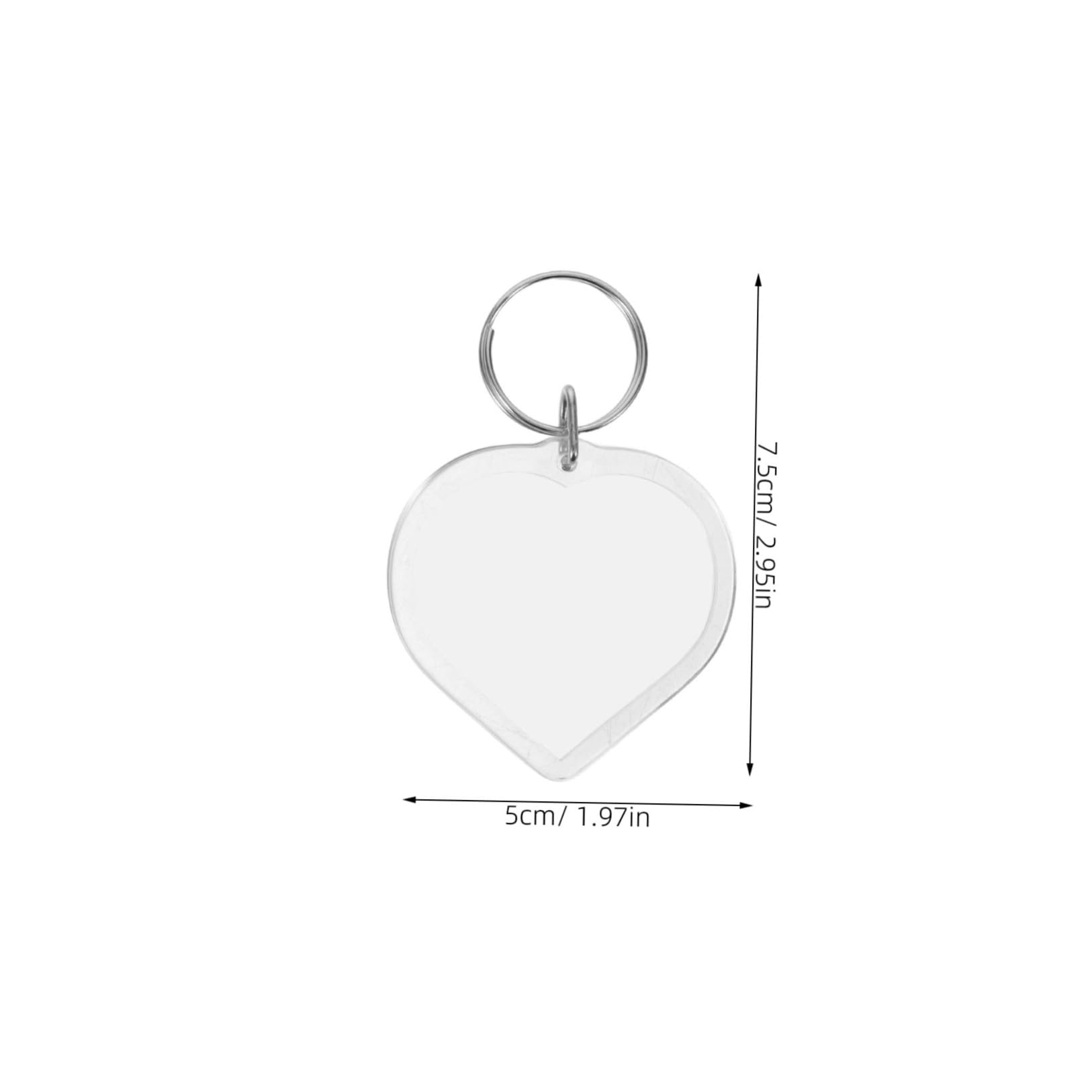 100 Pezzi Portachiavi Cornice per Personalizzabile in Acrilico Trasparente a Forma di Cuore Design e Portatile per Viaggi Quotidiani e Anniversari Speciali